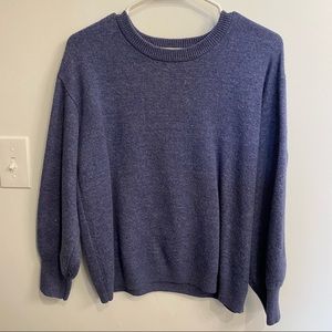 Stitches and stripes blue sweater